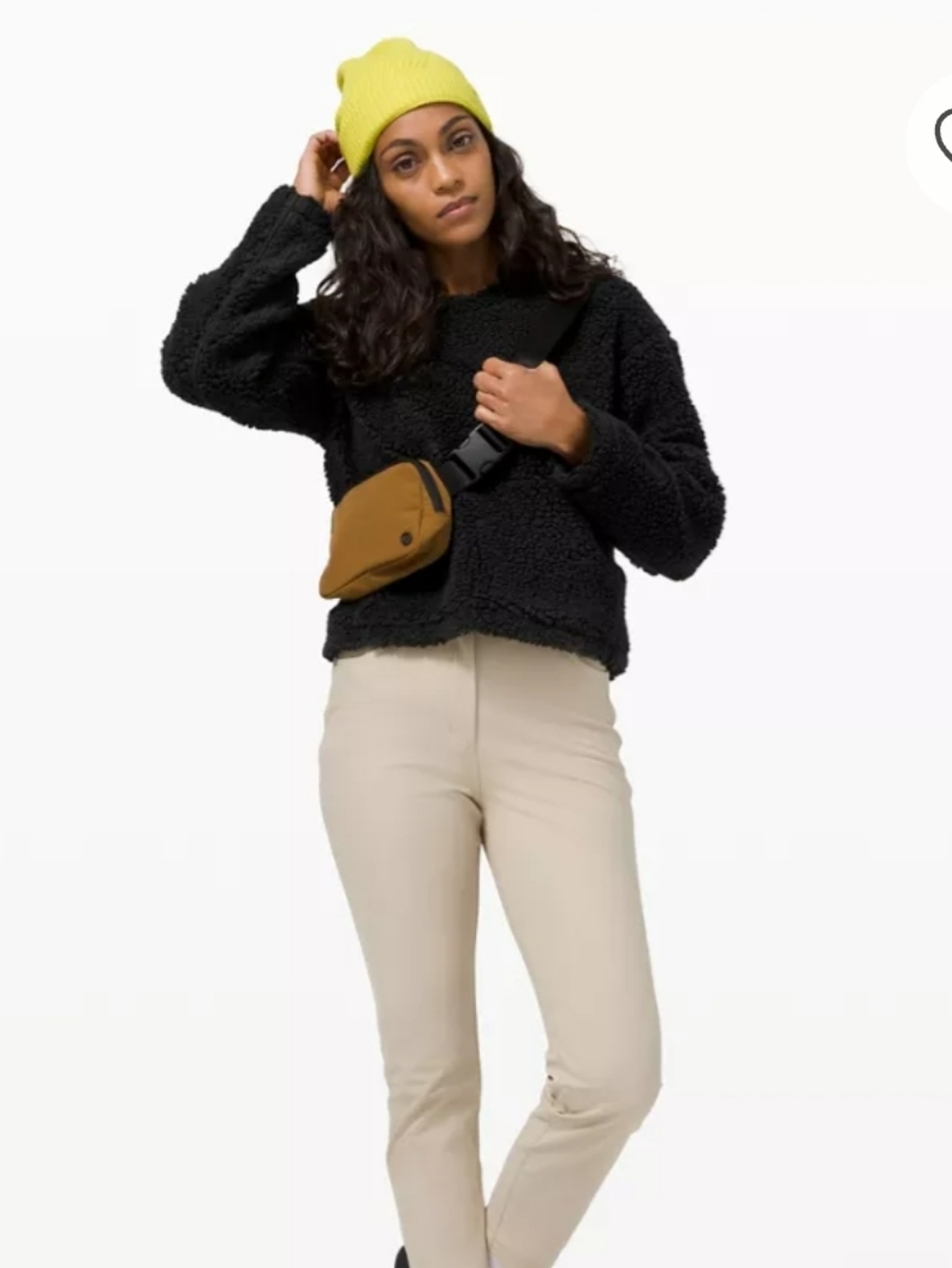 🍋 Lululemon Women’s Wool Whenever Crew Black Sweatshirt SZ 10
